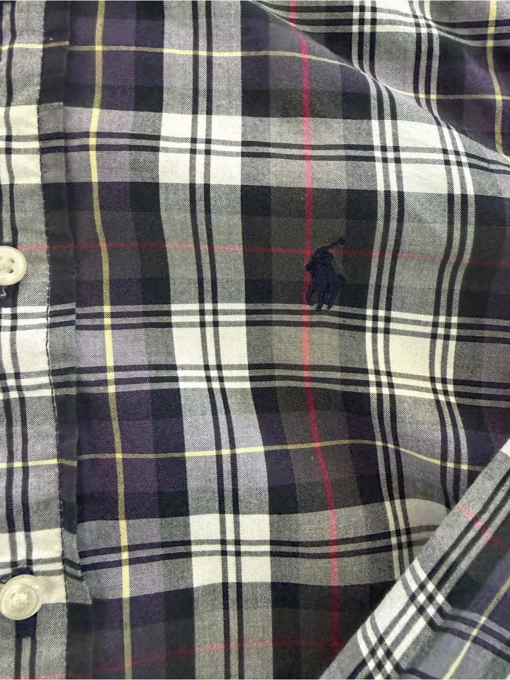 Ralph Lauren Boys Fall Plaid Button-Down Shirt in Navy, White, Burgendy & Gray
